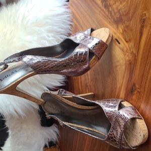 Pewter & cork padded heels